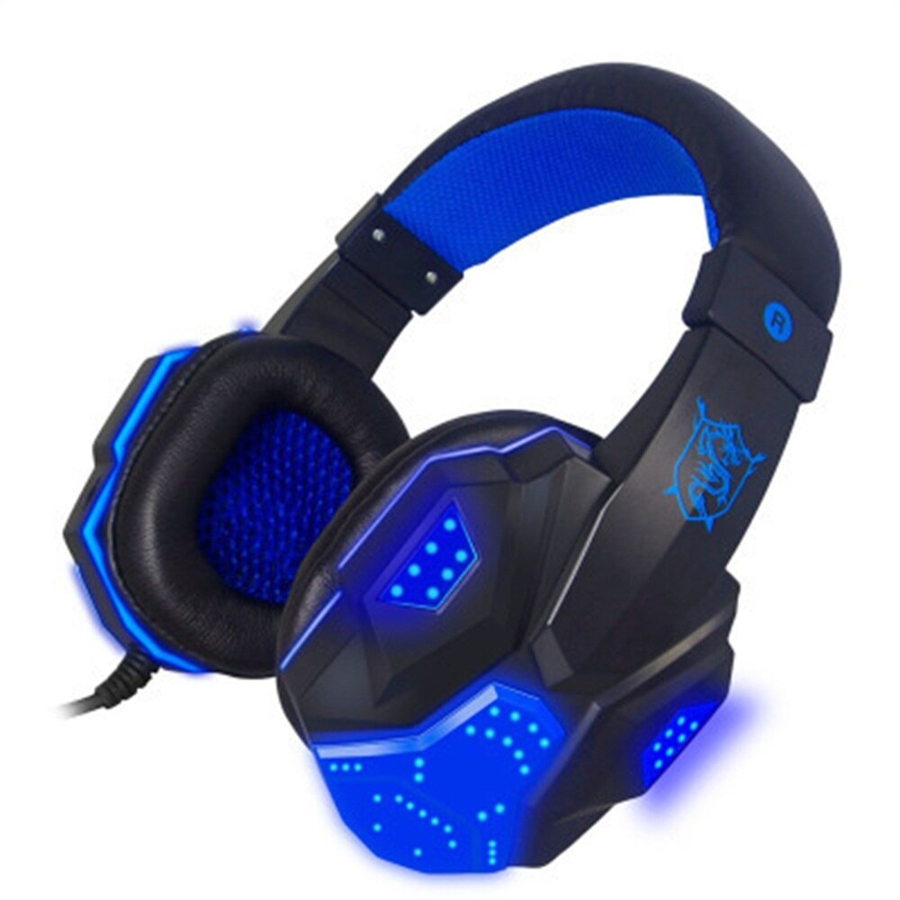 4D Stereo Stereo High-end LED Pro Gaming Headset for Nintendo Switch PS4 Xbox One & PC HD Mic Gaming Headset Wired Headphones: black blue