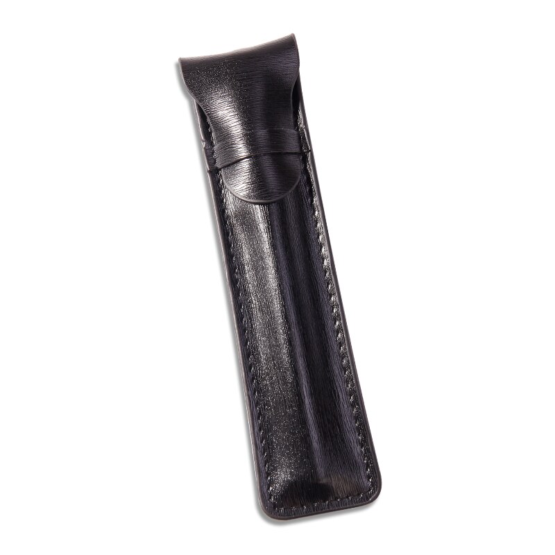 Funda de cuero para pluma estilográfica hecha a mano, estuche de un solo soporte para bolígrafos, funda de almacenamiento para suministros de oficina y escuela, 1 ud.: M