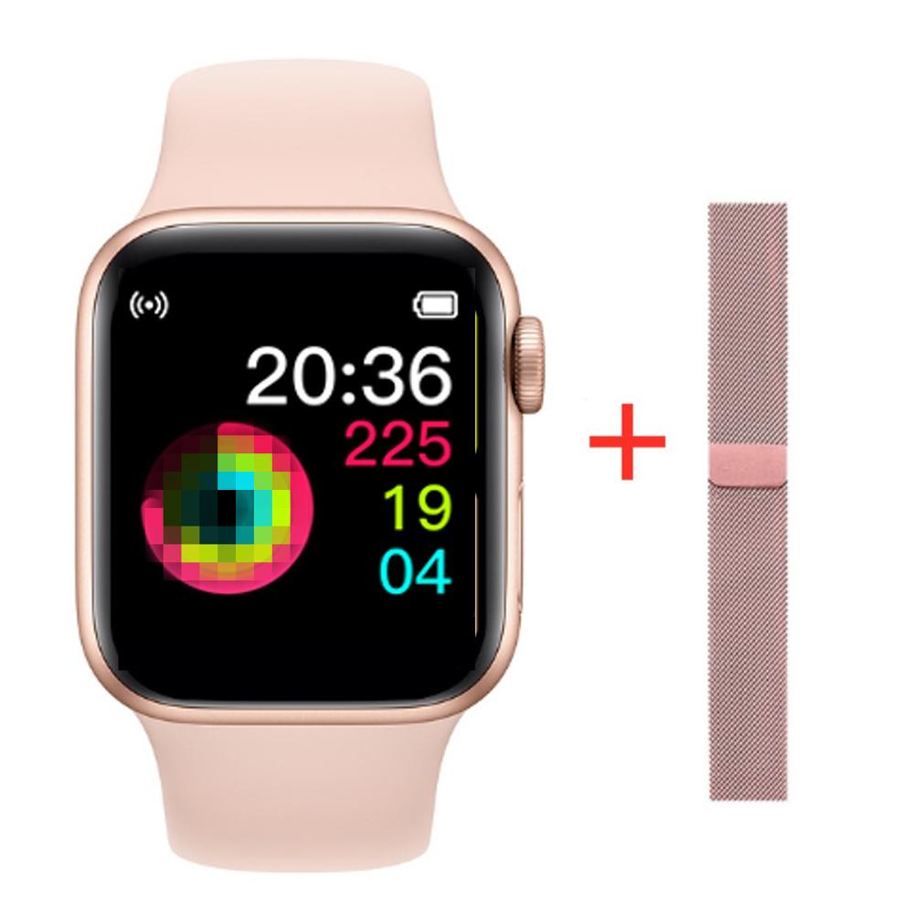 I5 I7 W34 Clever Uhr IWO 8 Sport Schrittzähler Herz Bewertung Blutdruck Überwachung Männer und Frauen Smartwatch Für IOS Android Telefon: Rosa einstellen Uhr