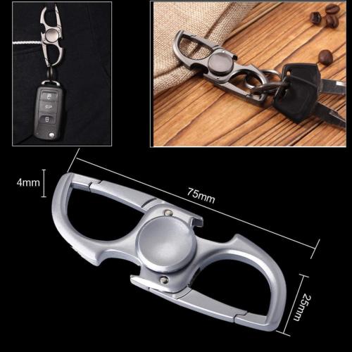 1 stk flaskeåbner nøglering fidget spinner med 2 alu nøgleringe til mænd kvinder nøglering flaskeåbner holdbar