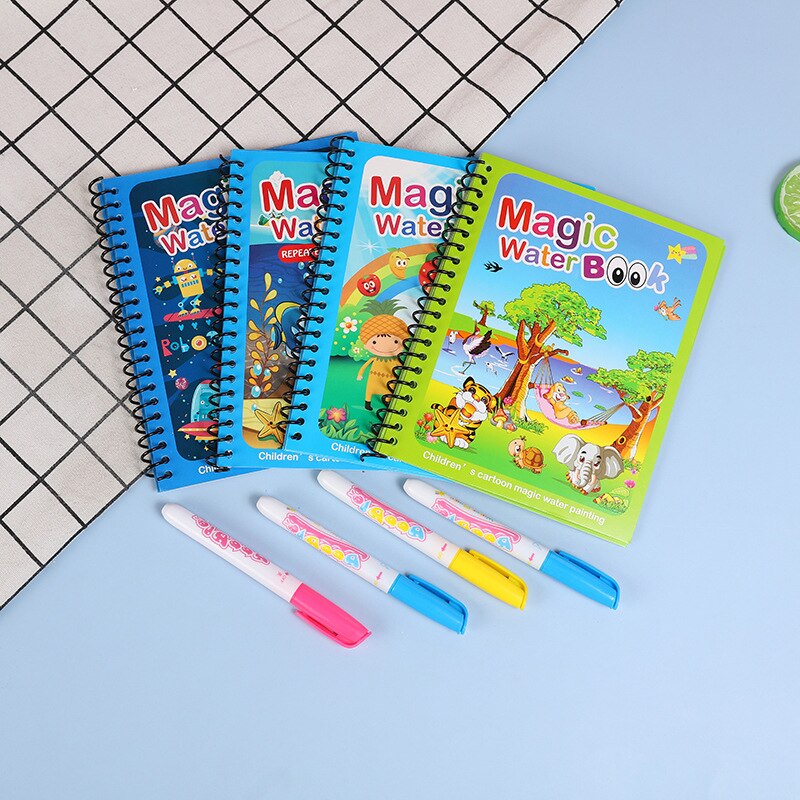13 Style Magic Water Drawing Book Montessori Coloring Book Graffiti Magic Pen Painting Children&#39;s Toy Birthday