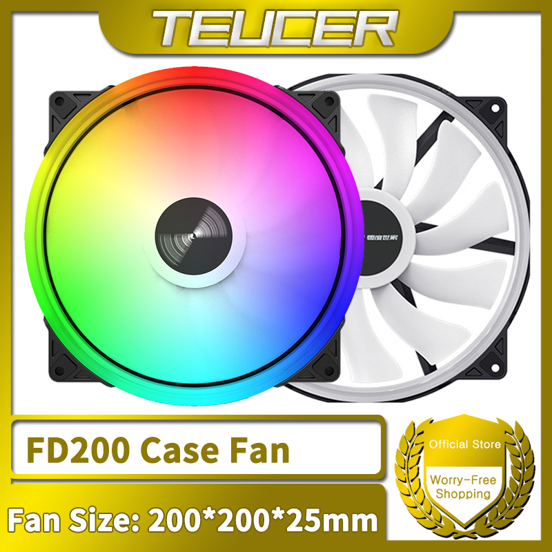 TEUCER FD200 Case Fan 200mm 5V 3PIN ARGB Computer Case Cooling Fan PC Accessories
