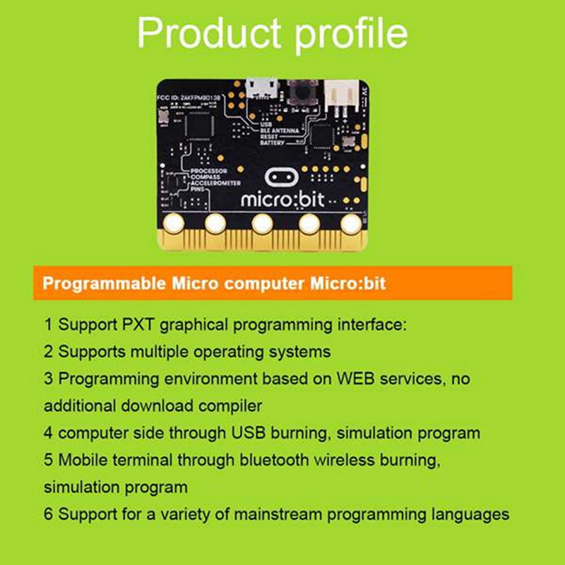 BBC Micro:Bit Go Kit with Horizontal Terminal Connector+Protective Case+Shell Programmable Learning Development Board