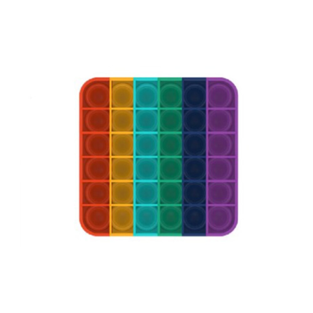 Push Bubble Sensory Fidget Silicone Stress Reliever Squeeze Toy Autism Funny Anti-stress Reliever Rainbow Educational Toys: square