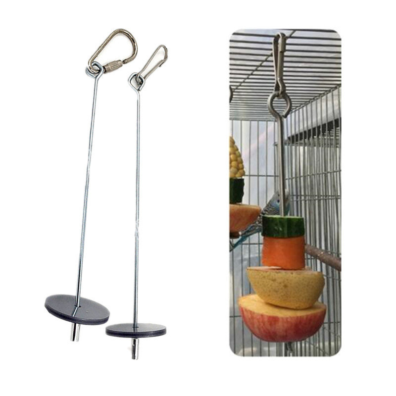 Support de nourriture pour perroquets, oiseaux, Support en acier inoxydable, bâton de lance de fruits, viande, brochette de fruits et légumes, crochet de fourchette à fruits