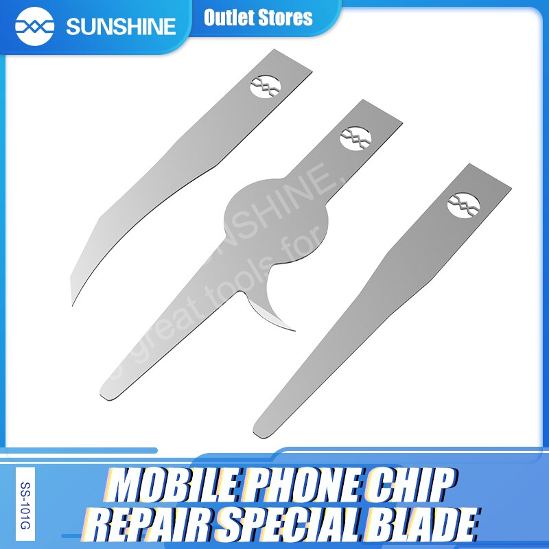 SONNENSCHEIN SS-101G Hand Poliert Mobilen Chip Reparatur Spezielle Klinge Bausatz Schnell Entfernen Kleber messer 3Stck Multifunktionale Anwendung