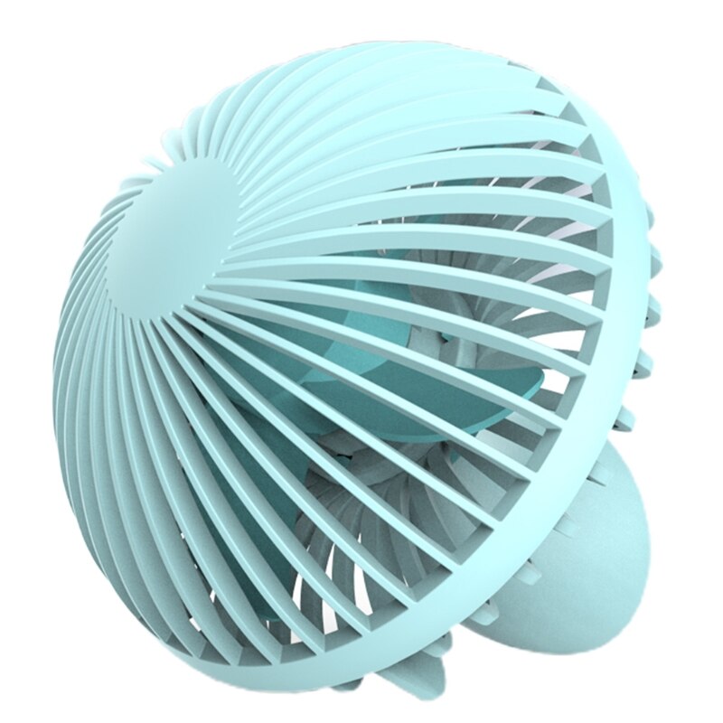 Przenośny wiatrak biurowy w kształcie grzyba, cichy mini osobisty wentylator USB robić biura i pulpitu 3 kolory niebieski szary różowy: Niebieski