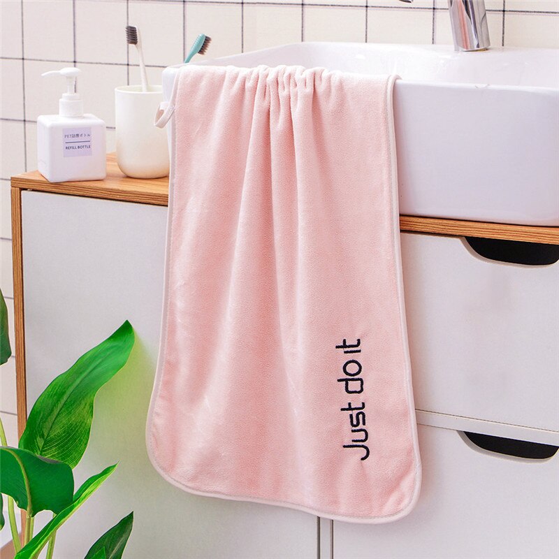 35*75cm Embroidery letter Towel Ultrafine Plain Fibe Face Towel Sport Bath hand Towel Bathroom For Home Hotel Cleaning Hand: 5