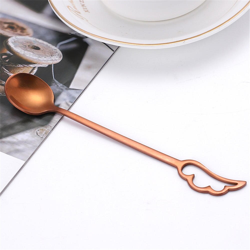 Stainless Steel Double-headed Spoon Fork Multifunctional Dual-purpose Spoon Portable Tableware Kitchen Tools: Rose gold 3