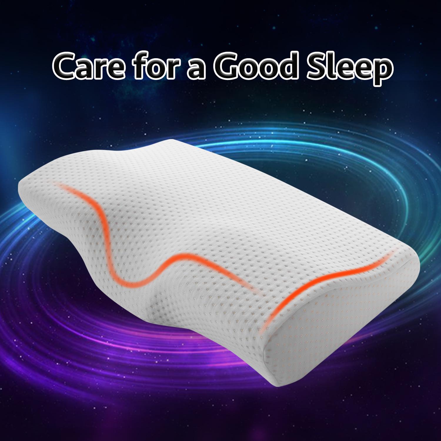 Memory Foam Beddengoed Kussen Nek Bescherming Trage Rebound Memory Foam Vlinder Vormige Kussen Gezondheid Cervicale Nek Grootte In 50*30Cm
