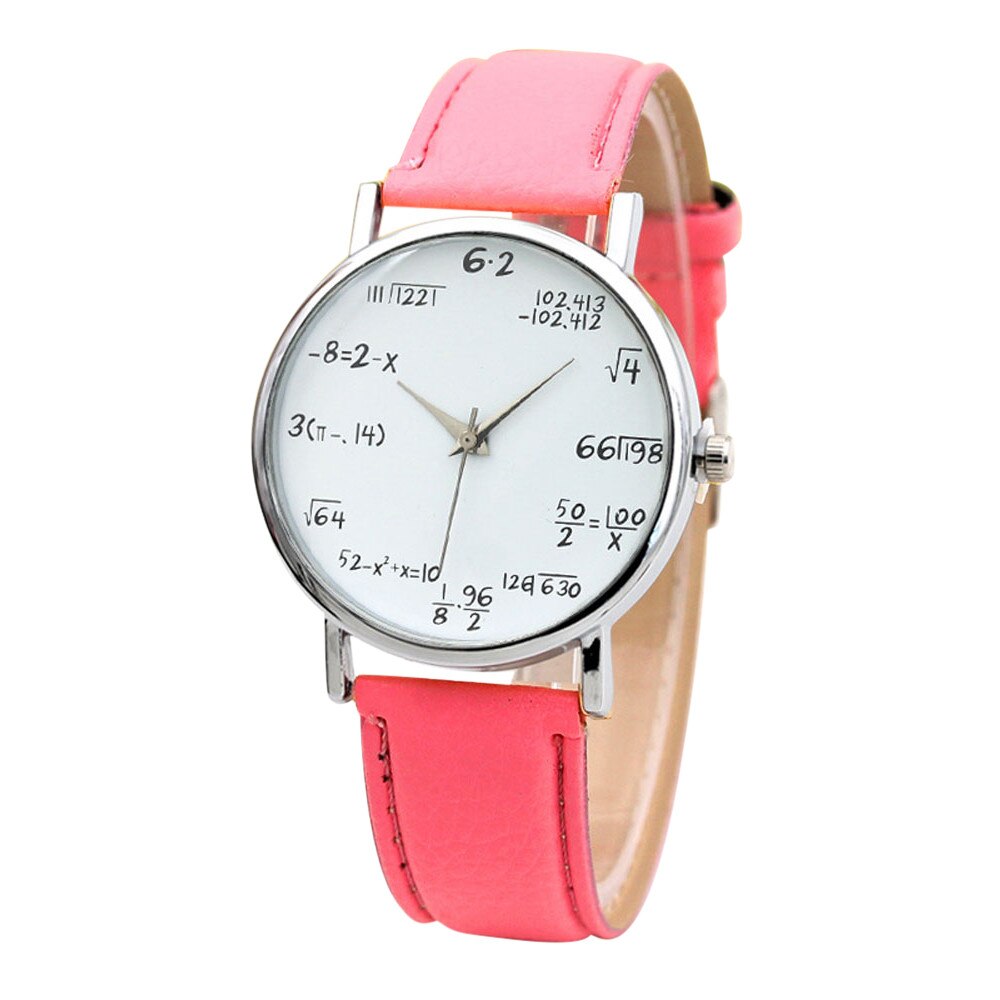 Geometrische Horloge Wiskundige Formule Prints Horloge Vrouwen Mannen Lederen Riem Quartz Math Horloge Dames Horloges