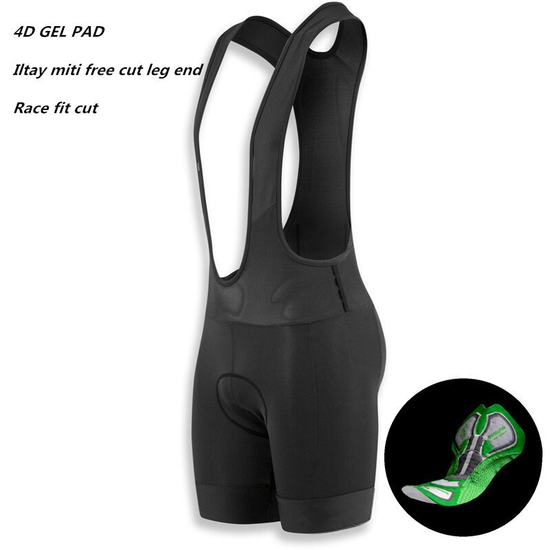 Pro Race-pantalones cortos ajustados para ciclismo, LICRA de poliamida y licra, corte negro completo, con almohadilla 4D de Gel, para montar en bicicleta de largo tiempo, Culote de ciclista: XXL