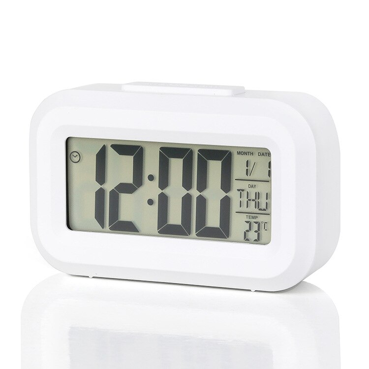 LED Digital Wecker Hintergrund beleuchtung Schlummer Daten Zeit kalender Desktop Multifunktions elektronische Hintergrund beleuchtung Tisch uhr: Black