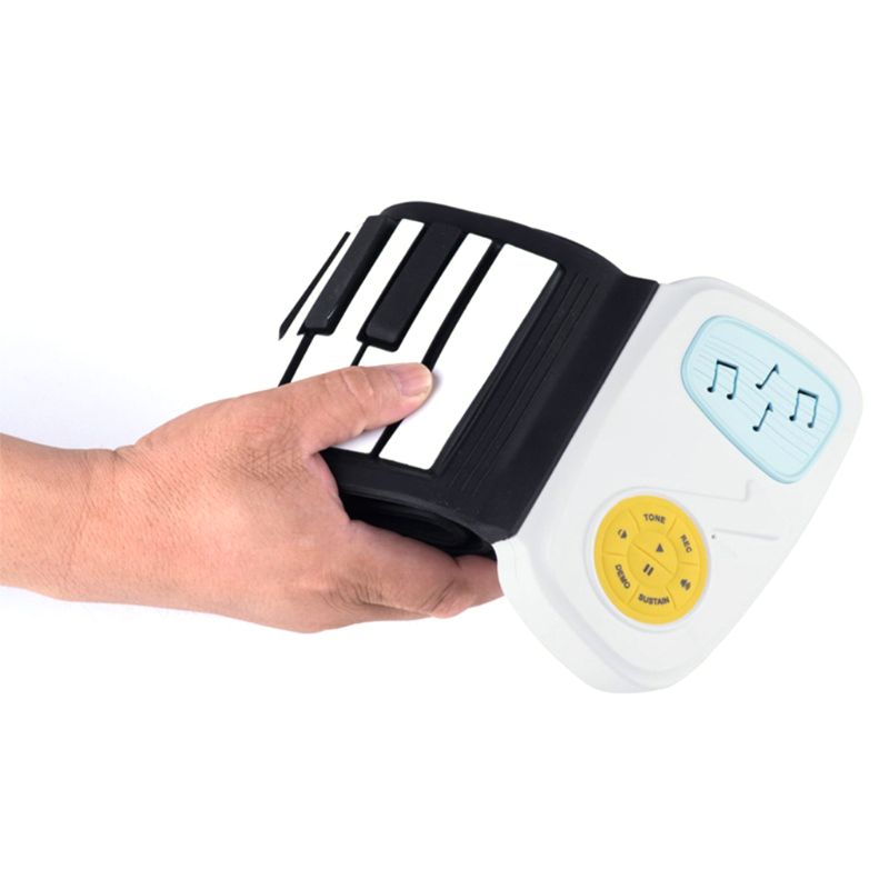 Rainbow Roll Up Piano Portable Foldable Standard 49 Keys Flexible Soft Silicone Electronic Music Piano Keyboard for beginner