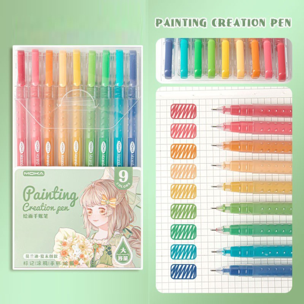 Hochwertiger Textmarker in 9 Farben zum Zeichnen/Malen/Graffiti-Lernen, Marker, Aquarellstift, Kunst, Schreibwaren, Sammelalbum: Marine Blau