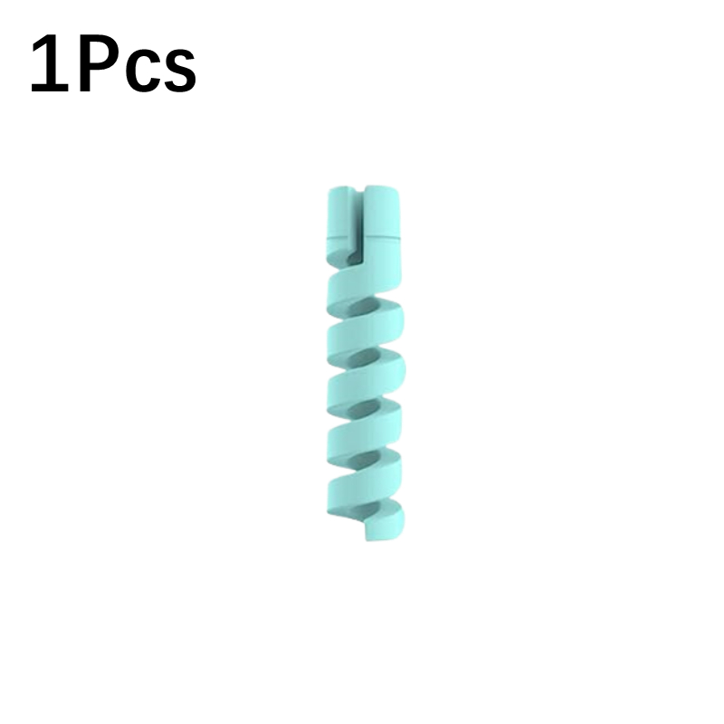 Protector de Cable Universal de silicona para Cable de datos, enrollador en espiral, organizador de Cable, cubierta para iPhone, envoltura de Cable de cargador USB, 1/12 Uds.: Gris