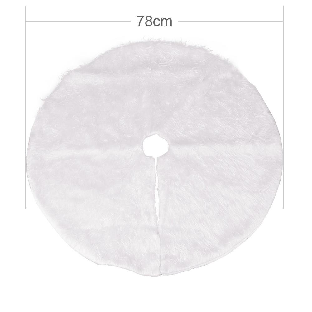 78/90/122cm hvidt plys juletræ nederdel hjem udendørs indretning rundt tæppe gulvmåtte juletræ dekoration: 78cm