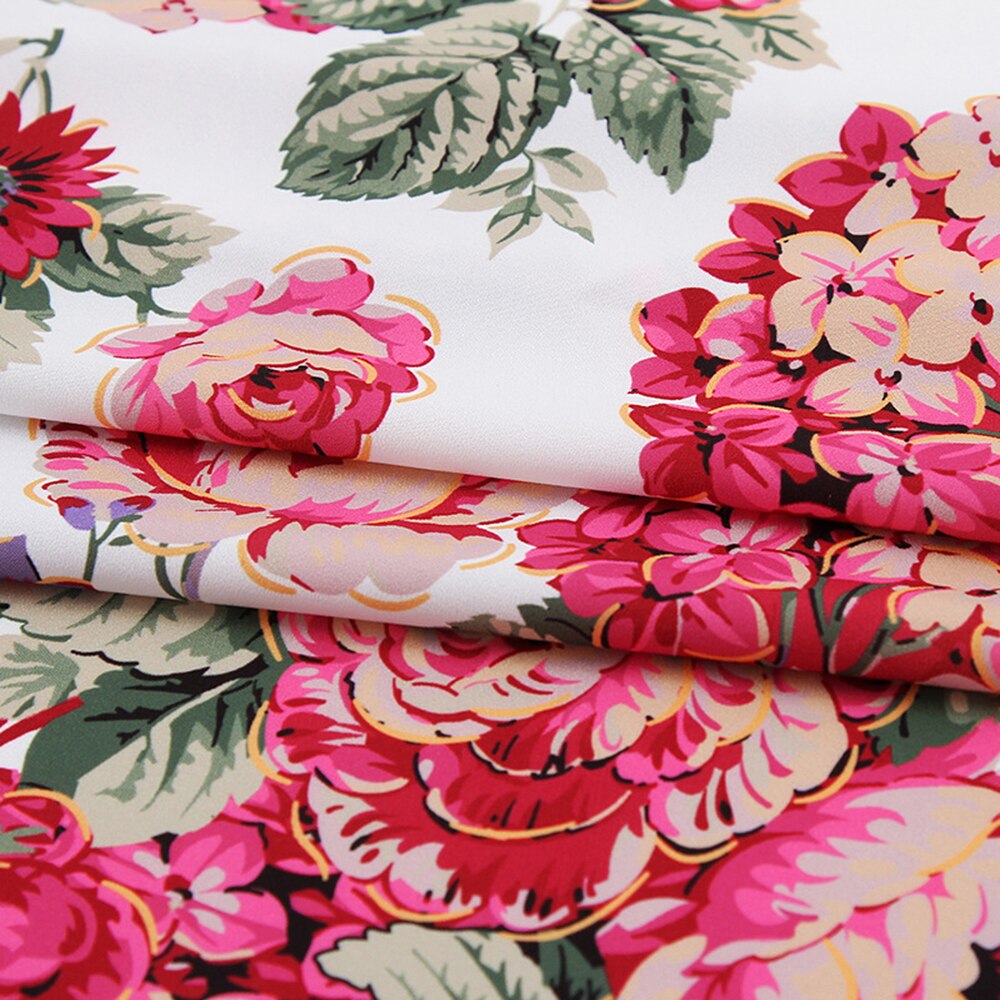 Vestidos de mujer hechos a mano DIY, falda de algodón, telas Vintage, tela de retales, estampado de flores, patrón de tela de algodón, 1M * 1,5 M