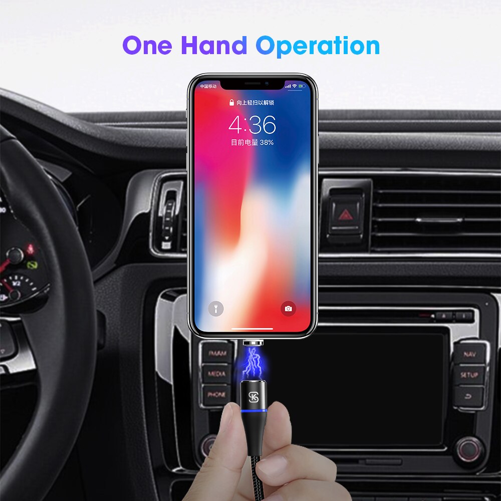 SIKAI 5A portato per H Magnetico Cavo micro USB di Tipo C Cavo per il iphone Samsung Huawei xiaomi oneplus 6 Magnete ricarica veloce