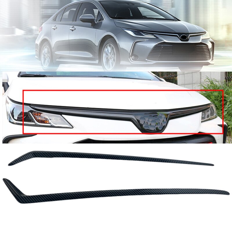 Car ABS Front Center Grille Mesh Cover Bumper Trim Sill for Toyota Corolla: carbon fiber pattern
