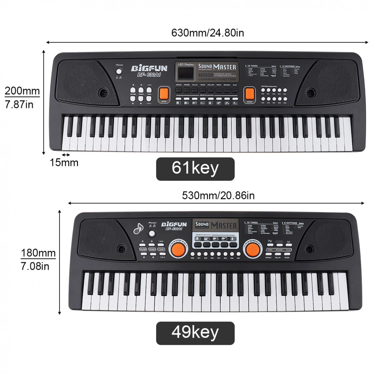 Electronic Organ 49 / 61 Keys Electronic Keyboard Piano Digital Music Key Board with Microphone Children Musical Enlightenment