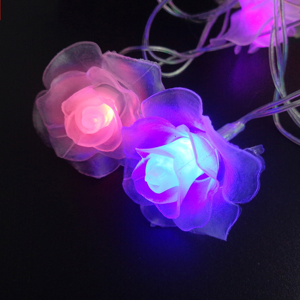 20 LED Rose Flower String Luces leds decoration Fairy Lights Wedding Home Valentine's Day Event Party Garland Decor Luminaria