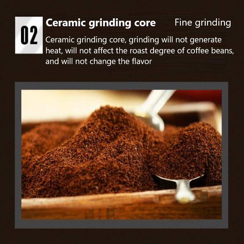 Hand Grinder Manual Coffee Grinder Stainless Steel Coffee Machine Coffee Bean Grains 360° Grinding Grinder for Family Household