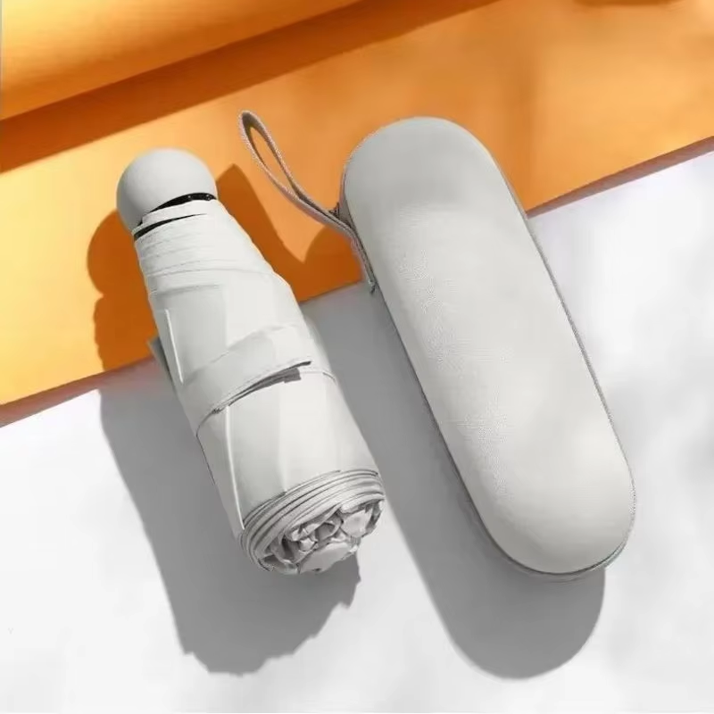 Paraguas cápsula portátil ultraligero, paraguas anti-UV, mini protección solar, paraguas anti-UV, sombrilla, paraguas para lluvia o brillo: Rojo