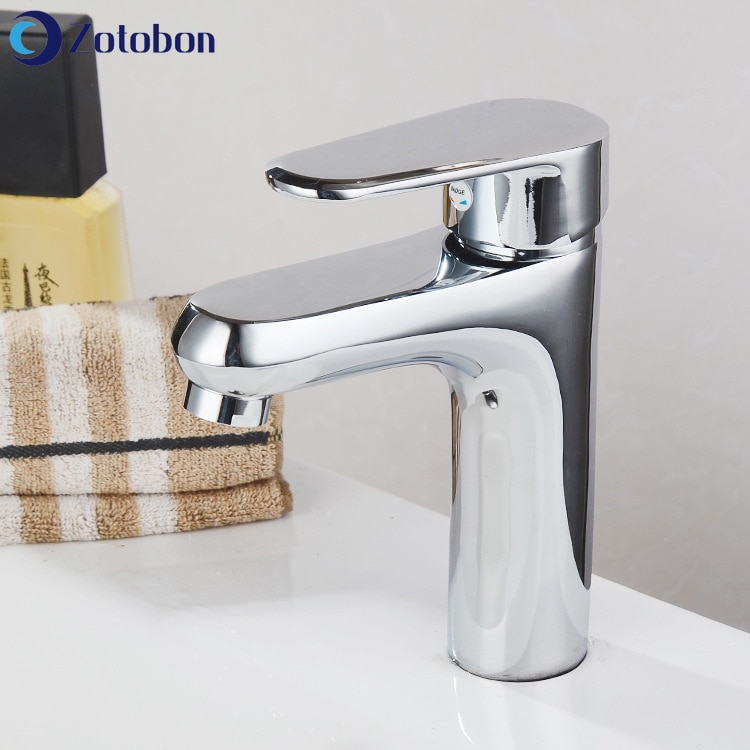 ZOTOBON Bathroom Vanity Sink Faucets Brass Deck Mounted Mixer Cold and Water Taps Single Hole Waterfall Faucets Grifo F245