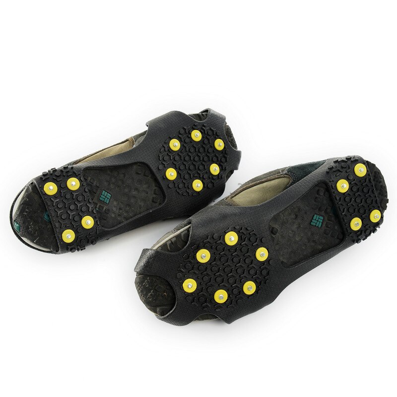 Picos para zapatos de nieve antideslizantes 1 par 10 clavos para el hielo para zapatos antideslizantes Grip crampones escalada zapatos cubrir crampones