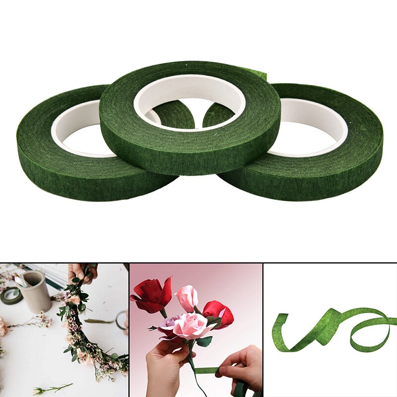 12Mm Bloemen Stem Tape Corsages Knoopsgat Kunstmatige Bloem Meeldraden Wrap Bloemist Groen Tapes Nylon Bloem Levert