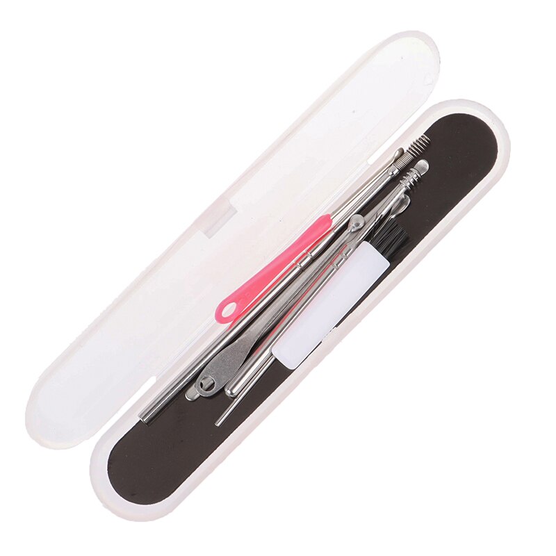 7 Stks/set Ear Wax Pickers Rvs Earpick Wax Remover Curette Oor Pick Schoner Oor Schoner Lepel Zorg Oor Schoon tool
