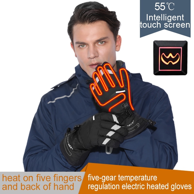 Udendørs vinter elektriske termiske handsker vandtætte usb opvarmede handsker batteridrevet berøringsskærm ski cykling snehandske handske