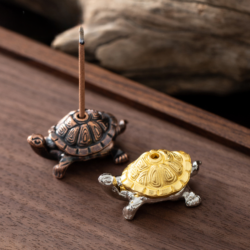 Encensoir Portable en forme de tortue, 1 pièce, support de brûleur, support en bois de santal, décoration de salon de thé, de bureau et de maison