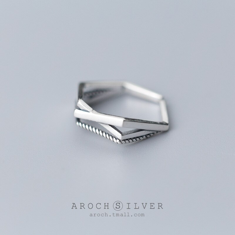 Neuheiten charmant Hexagon Ring für Frauen Boho Knöchel Party Ringe gotisch Punk Schmuck für Mädchen