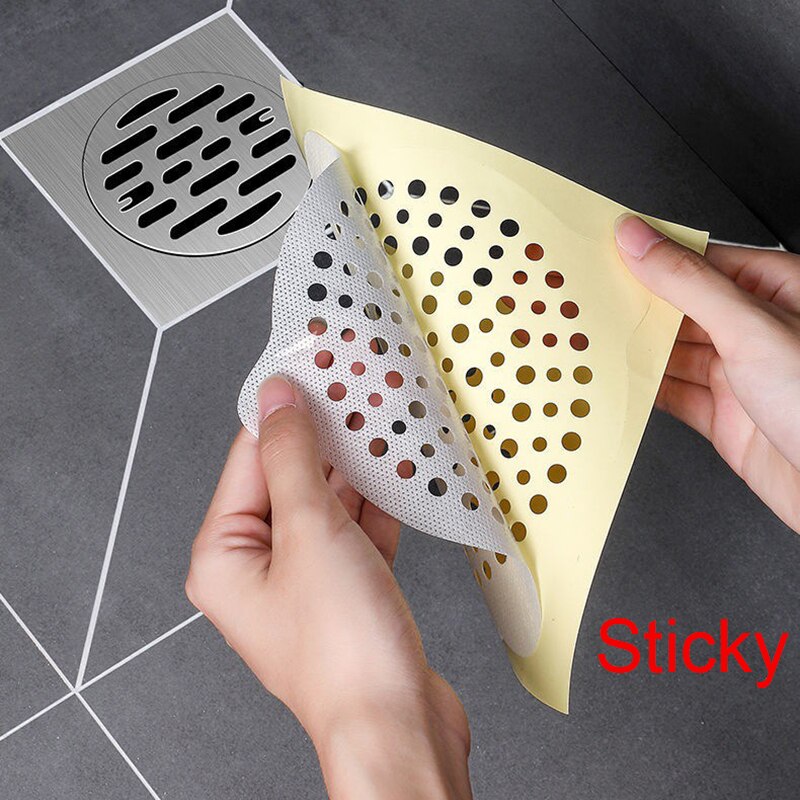 Łazienka jednorazowy filtr robić zlewu czyszczenie włosów odpływ prysznicowy naklejki spustowy wyłapywacz włosów sitko pokrywa wpustu narzędzie kuchenne: 10szt