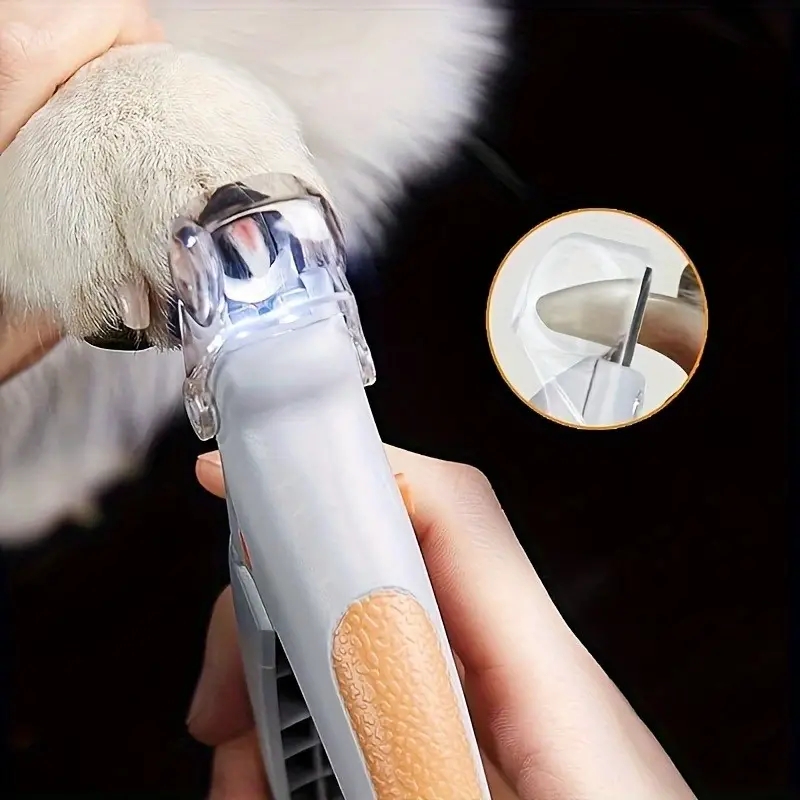 1 Stück beleuchteter LED-Nagelknipser für Hunde und Katzen – sicheres und präzises Trimmen – bequemer Griff für sterben Pflege