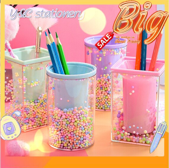 Soporte de bolígrafo de espuma, bonito organizador de escritorio, estilo Kawaii, papelería, para estudiantes