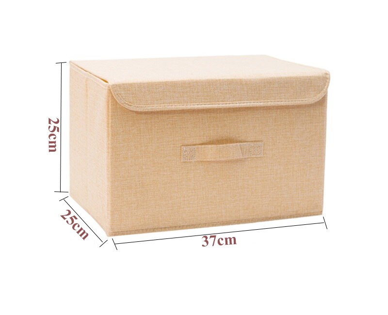 Cotton Fabric Cube Storage Box Cartoon Embroidery Laundry Basket For Cupboard Drawer Showcas Storage Holders Toys Organizer Bins: L Beige