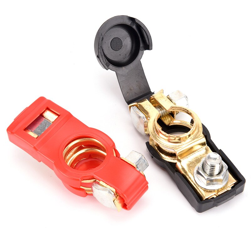 Para coche y caravana, Conector de Terminal de batería de coche, par de baterías de 12V de liberación rápida para batería, abrazaderas de terminales,