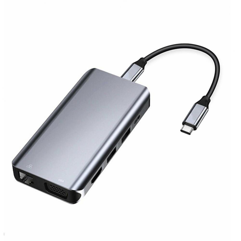 10 w 1 USB C Centrum Multiports adapter stacja dokująca kompatybilny z HDMI VGA Ethernet RJ45 LAN