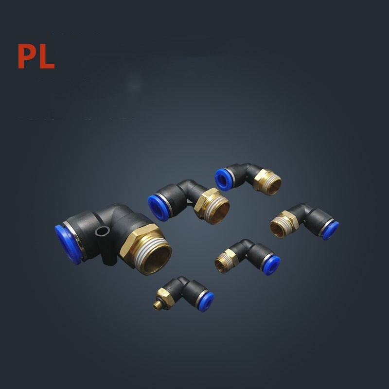 2 stuks 6mm push-in one-touch connector 3/8 " schroefdraad pneumatische snelkoppelingen  pl6-03