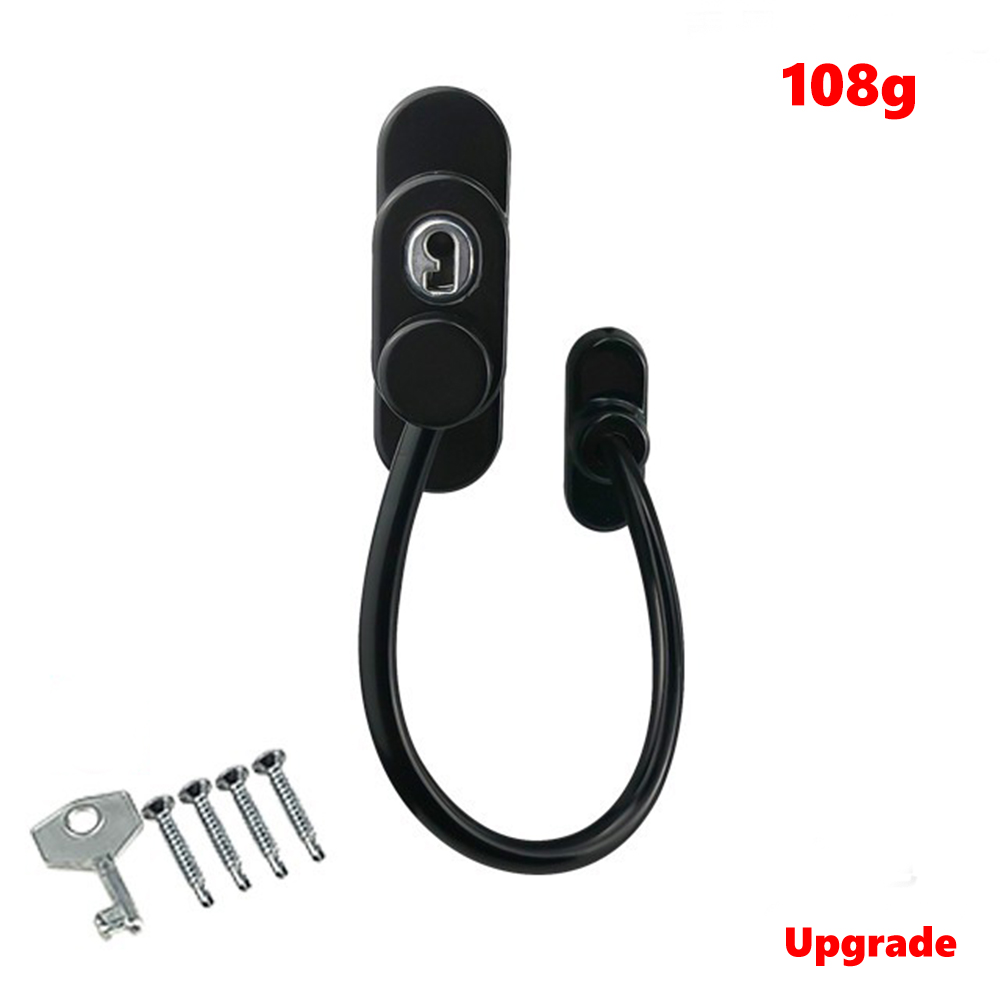 Stainless Steel Window Lock Children's Safety Lock High-rise Falling Protection Push-pull Stopper Anti-theft Window Lock: Silver