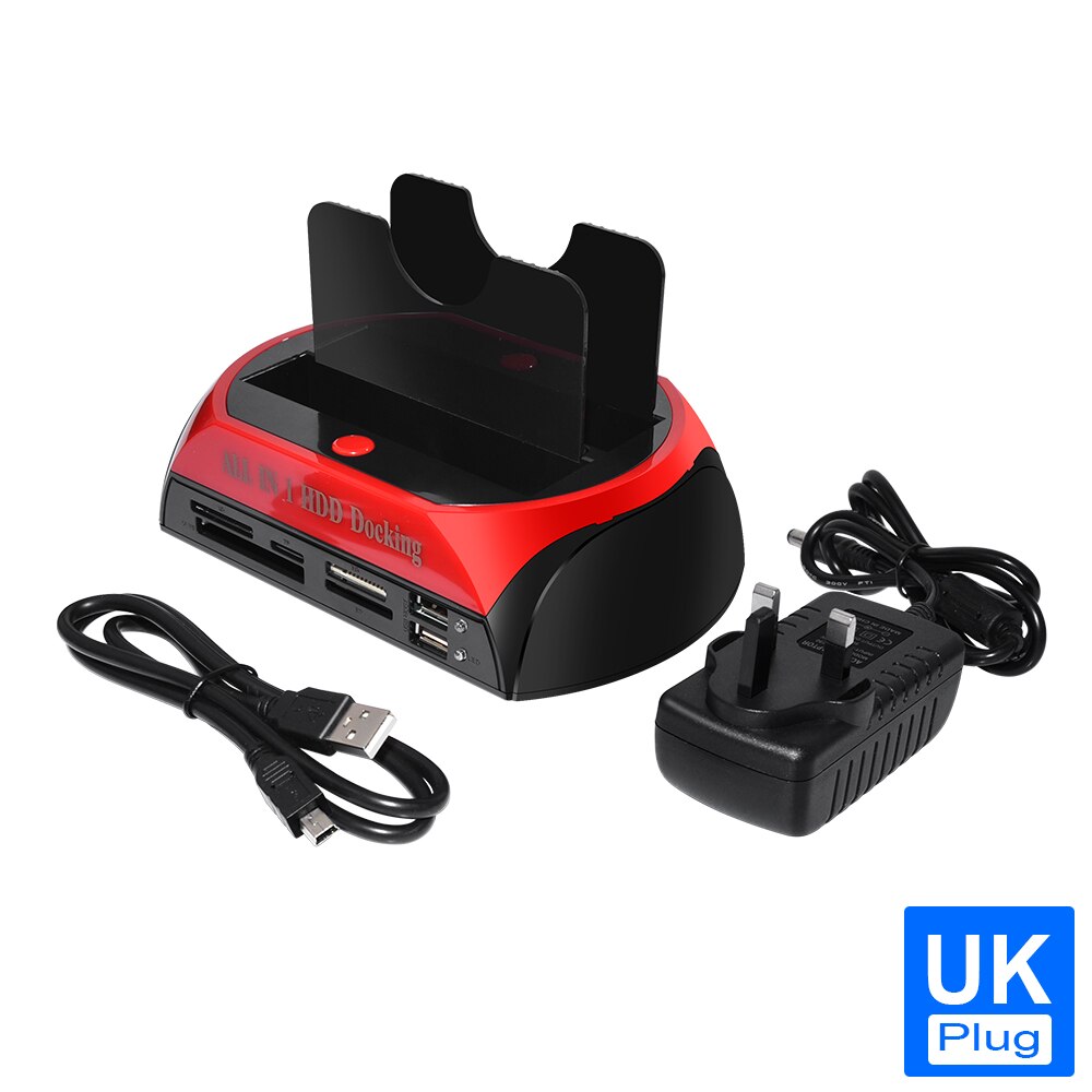 2 IDE 1 SATA USB2.0 Typ C Dual Externe Festplatte 2,5 Zoll 3,5 Zoll Dockingstation One Touch Backup OTB HUB Reader: Türkis