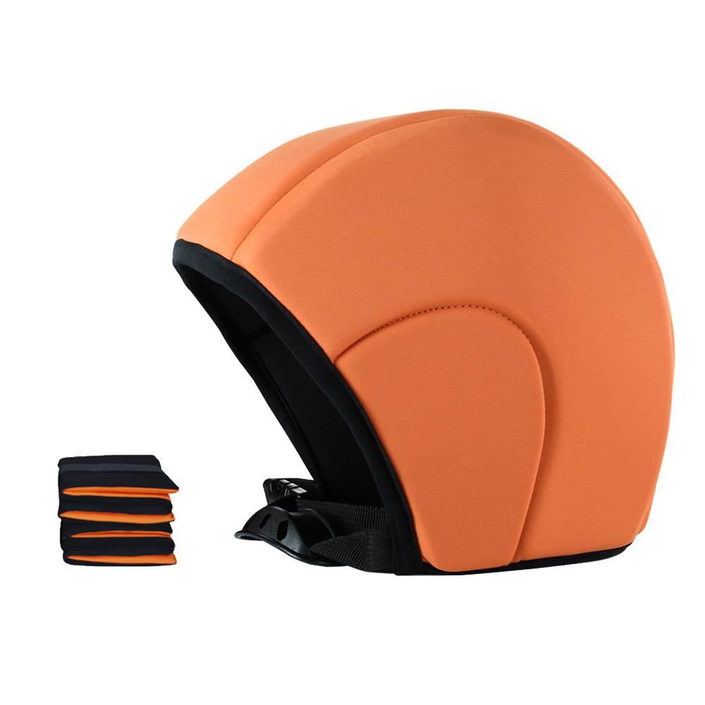 3PCS/Set Swimming Pool Floating Helmet Swimming Floating Cap For Beginners Safety Protector Helmet For Water Sports Surf: Orange