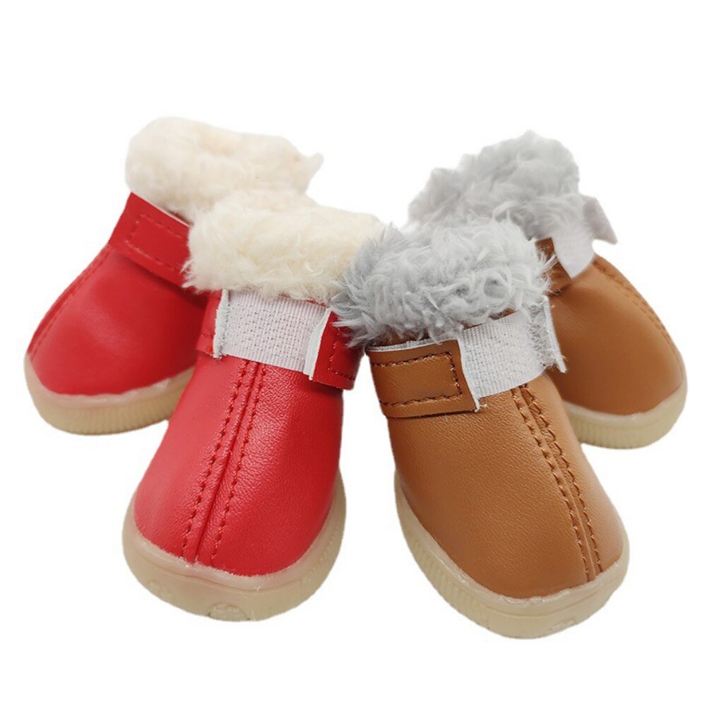 Winter Haustier Hund Schuhe Warme Leder Hund Schnee Stiefel Wasserdichte Chihuahua Mops Schuhe Für Kleine Hunde Katzen Haustier Liefert