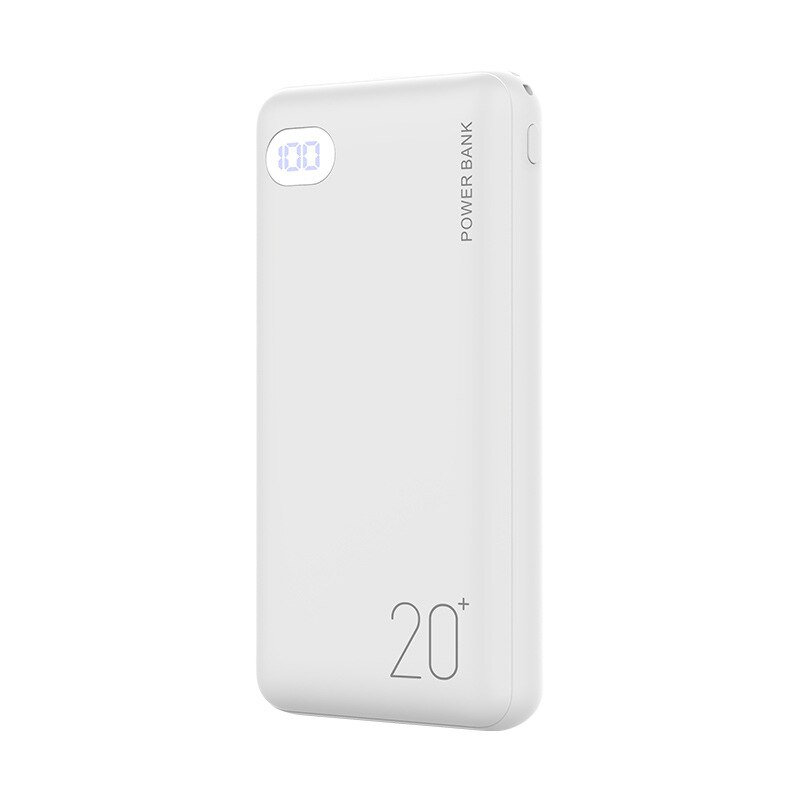 la moda potenza Banca 20000mAh caricabatterie portatile esterno Powerbank 2.1A caricabatterie per telefono con Schermo a portato a ricarica rapida per smartphone: bianca