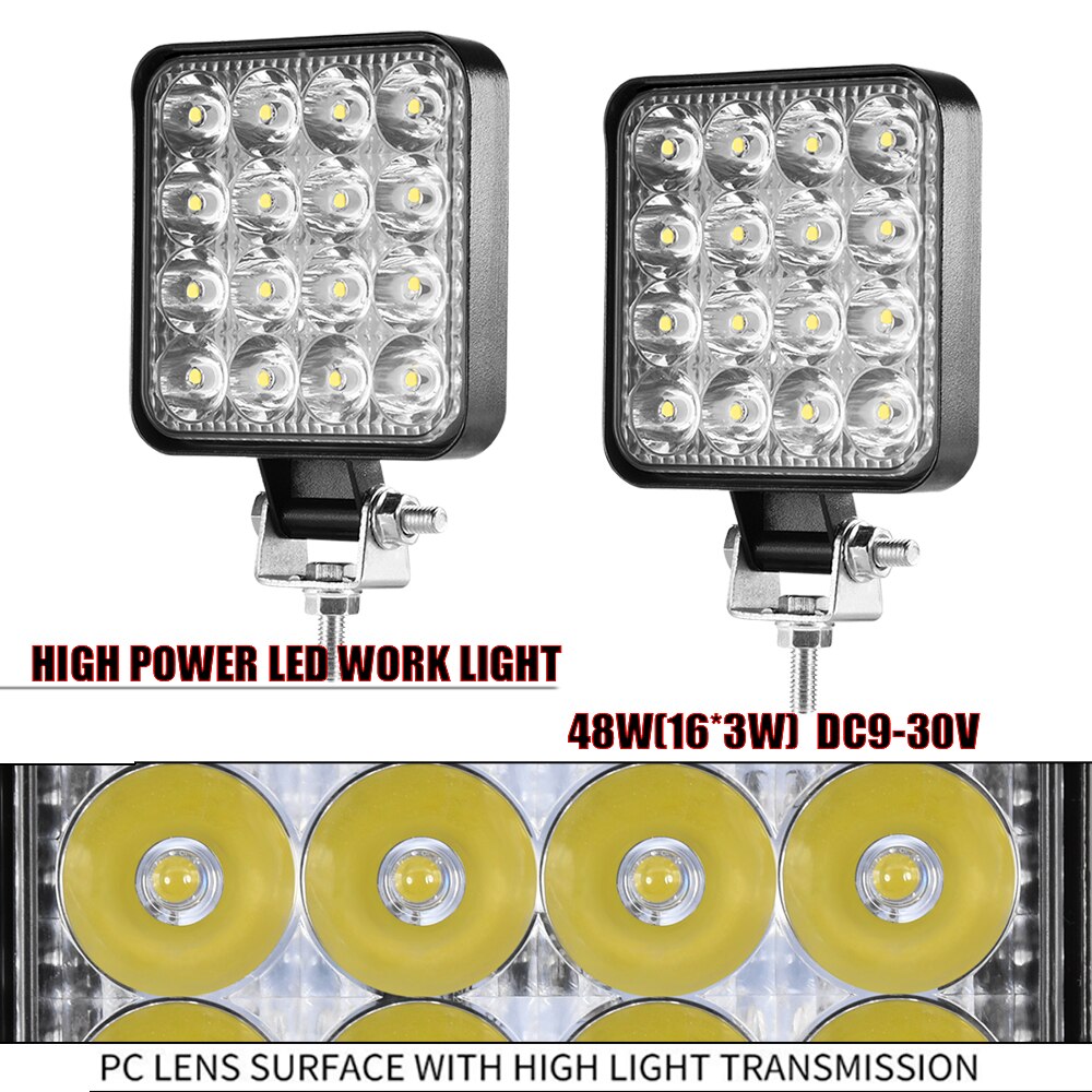 Aeobey auto led bar työvalo auton valo 48w offroad työvalo 4 x 4 led traktorin ajovalo kohdevalo kuorma-auton mönkijälle 12v 24v