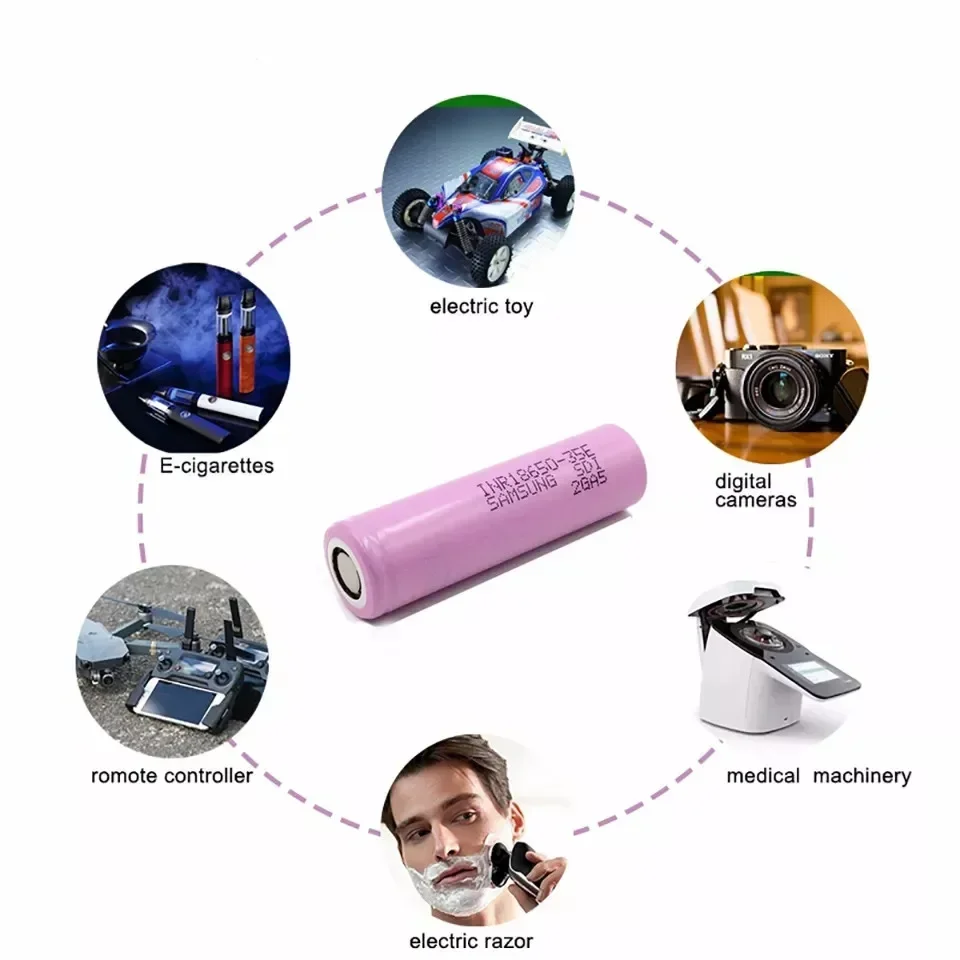Batería de iones de litio  , 18650 mah , 18650 v, 25a, 3500, 3,7,  de alta potencia, original, outil electrique 35e inr, noveda