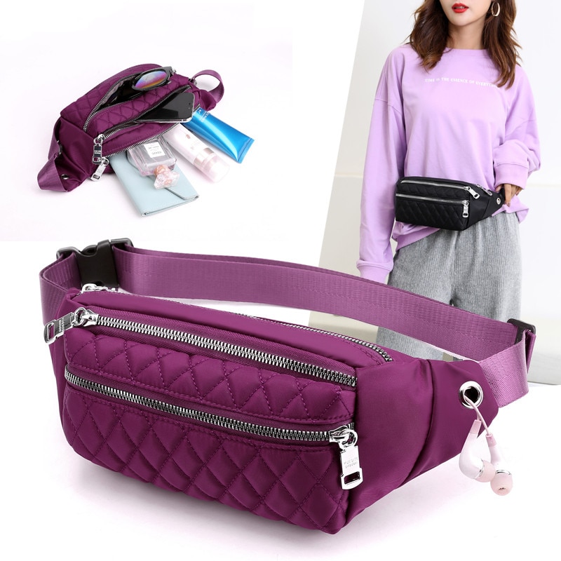 Vento Marea Travel Waist Pack For Women Casual Nylon Waterproof Chest Handbag Belt Shoulder Bag Large Capacity Sport Purses